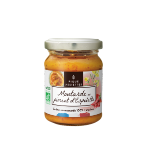 Moutarde au Piment d'Espelette BIO 100% Graines Françaises 125 g